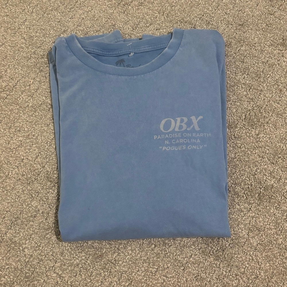 American Eagle Outfitters | Dusty Blue Outer Banks Logo Tee | Size M
